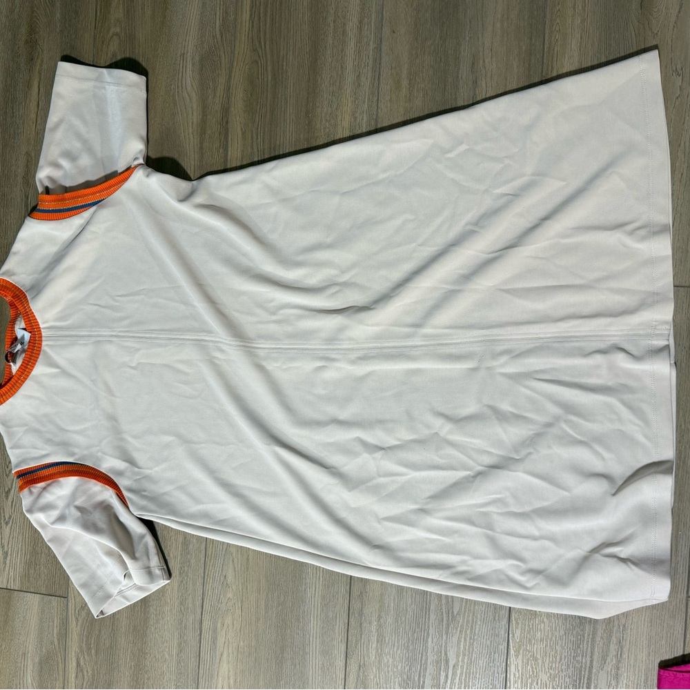 IPEKYOL White Dress with Orange Trim